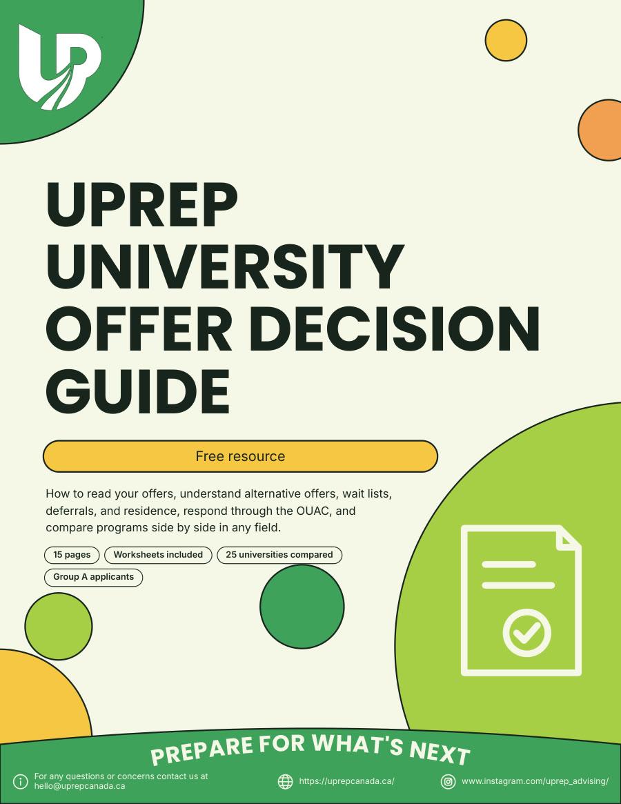 UPrep University Offer Decision Guide guide cover